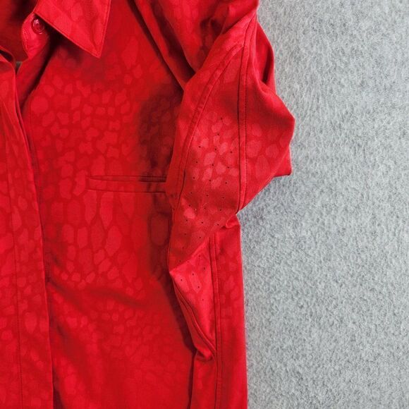 Athleta Urbanite Top Womens XS Red Leopard Vented Commuter Wicking UPF Cooling - Picture 6 of 16